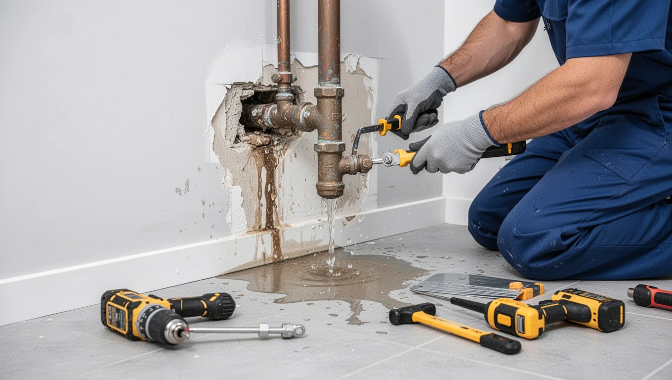Leaking Pipe Water Damage Repair