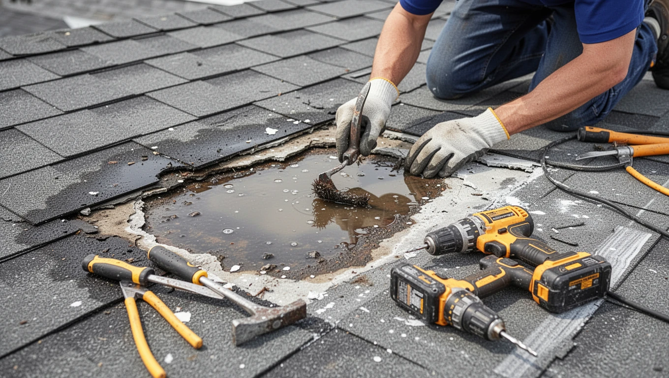 Roof Leak Water Damage Repair